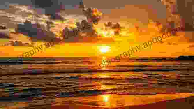 A Breathtaking Sunset Over Surftown, Casting A Golden Glow On The Waves And Beach Surftown Sunset P J Douglas