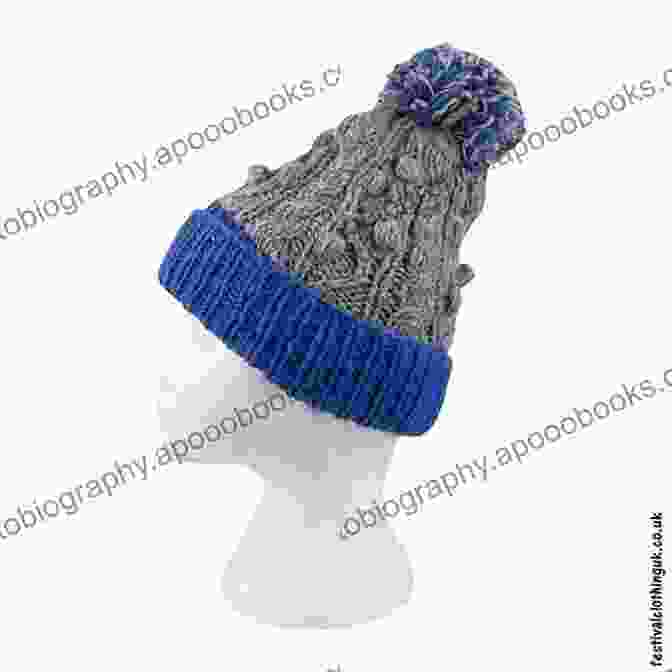 A Bright Blue Bobble Hat Knitted With Soft Chunky Yarn, Featuring Playful Bobble Embellishments. Knitting Starter Kit: Your First Project Kits For Beginner Knitter