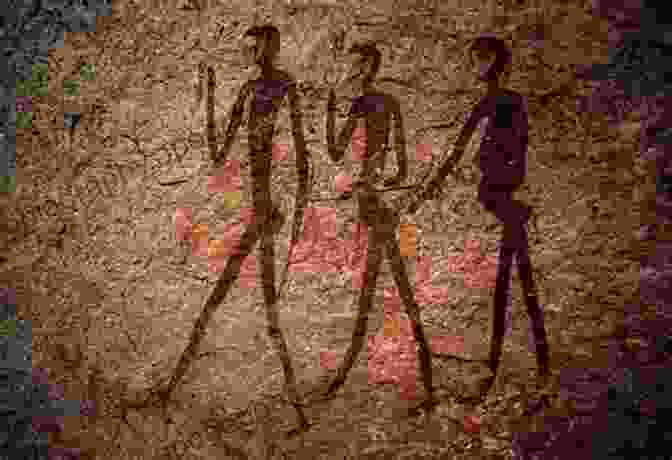 A Cave Painting Depicting A Group Of Hunters, With One Holding An Ax And Another Holding A Clay Tablet The Cave Painter The Woodcutter