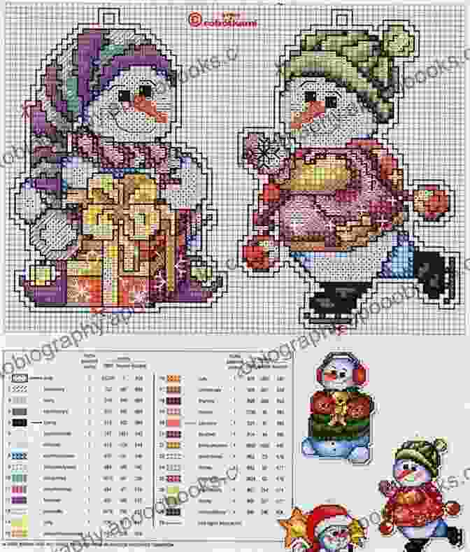 A Cross Stitch Pattern Of A Snowman And A Christmas Tree Christmas Cross Stitch Patterns 24 Festive Designs: Embroidery Patterns