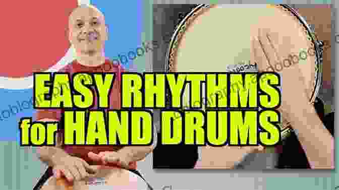 A Pair Of Hands Playing A Lively Rhythm On Hand Drums, With The Book Hip Grooves For Hand Drums: How To Play Funk Rock World Beat Patterns On Any Drum