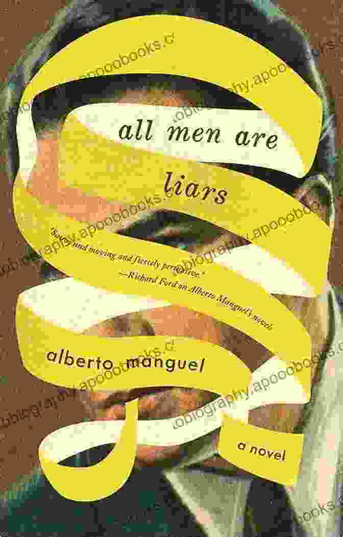 All Men Are Liars By Alberto Manguel Book Cover, Featuring A Painting Of A Man With A Labyrinth Background All Men Are Liars Alberto Manguel