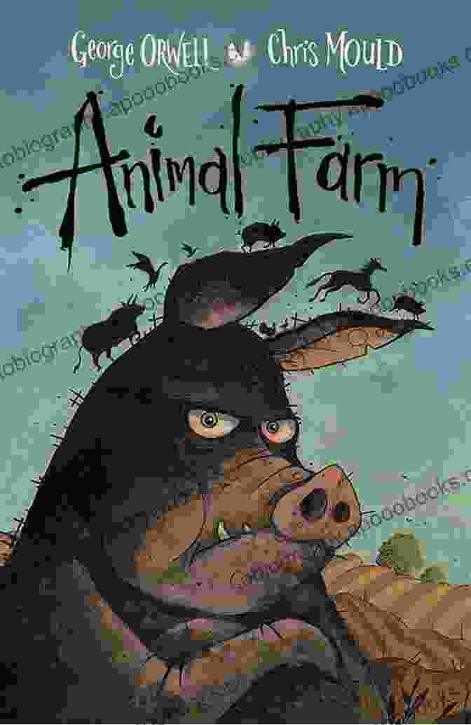 An Illustration Depicting The Cover Of George Orwell's Satirical Novella, 'Animal Farm', Showcasing A Group Of Animals Marching Forward With A Pig Holding A Whip. 101 George Orwell Quotes Aldous Carroll