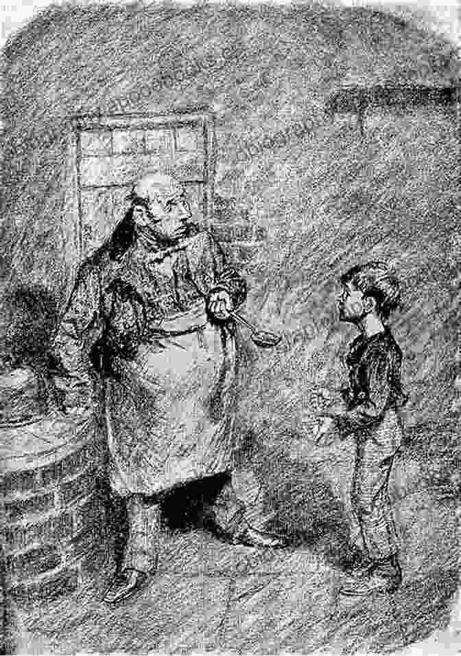 An Illustration Of Oliver Twist Standing In Front Of A Workhouse Charles Dickens: The Best Works