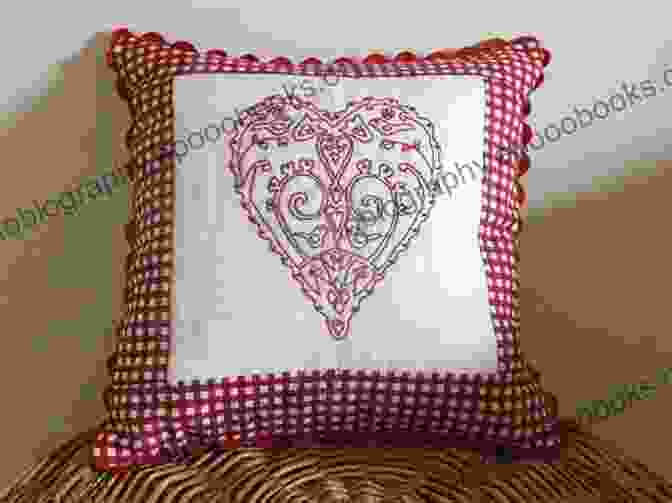 Charming Pillow Cover Featuring A Redwork Embroidery Design Simply Redwork: Quilt And Stitch Redwork Embroidery Designs