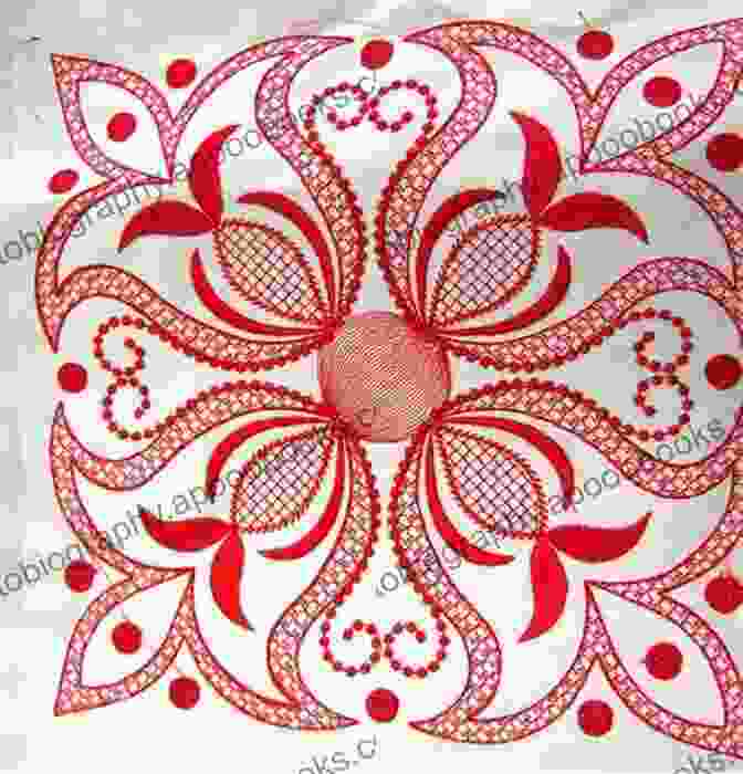 Close Up Of Intricate Redwork Embroidery Stitches Simply Redwork: Quilt And Stitch Redwork Embroidery Designs