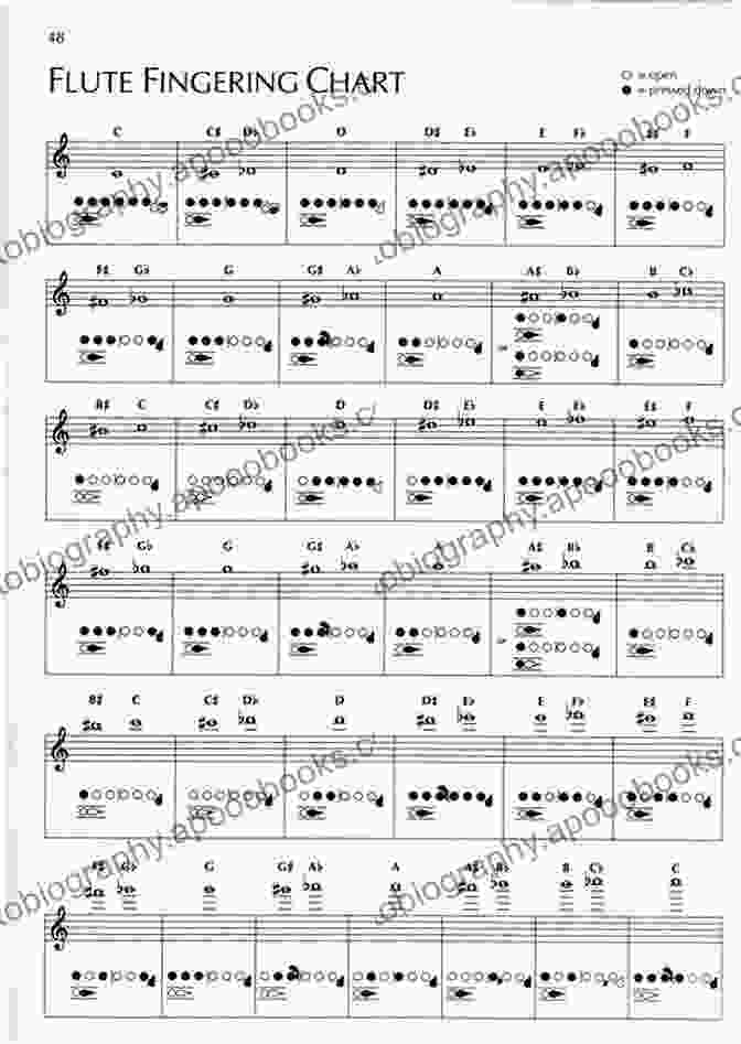 Comprehensive Flute Fingering Chart For Ease Of Learning Flute Songs: Flute Musical Instrument For Beginners