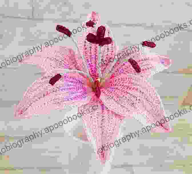 Image Of A Graceful Crocheted Lily With Long, Elegant Stems Susan S Outside In Large Zinnia Flower Crochet Pattern: Crochet Pattern For Fun And Simple One Piece Garden Flower