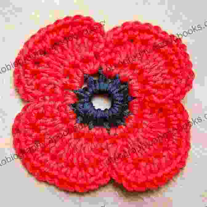 Image Of A Vibrant Crocheted Poppy With Delicate Petals Susan S Outside In Large Zinnia Flower Crochet Pattern: Crochet Pattern For Fun And Simple One Piece Garden Flower