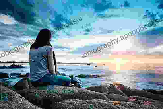 Midnight Blue Book Cover, A Woman Sitting On A Rock Overlooking The Sea At Night Midnight Blue: A Novel Simone Van Der Vlugt