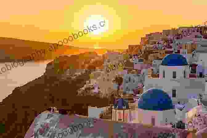 Stunning Sunset Over The Caldera Of Santorini, Greece, With Whitewashed Houses And Blue Domed Churches Perched On The Cliffs Athens Greece Photos: Take The Experience Home