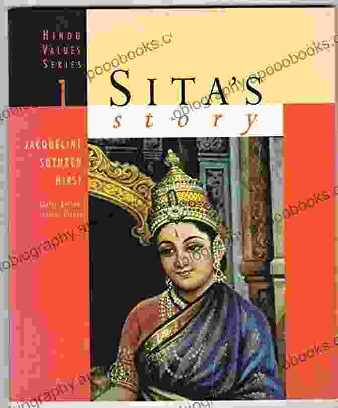 The Cover Of The Book 'Sita Story Hindu Values Series: Dharma, With The Image Of Goddess Sita And Her Attributes. Sita S Story (Hindu Values Series)