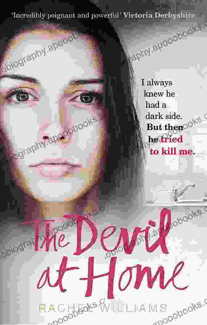 The Devil At Home Book Cover Featuring A Woman's Face In The Shadows The Devil At Home: The Horrific True Story Of A Woman Held Captive