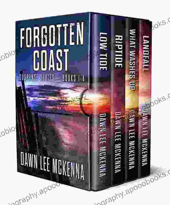 The Forgotten Coast Florida Suspense Series Books Stacked On A Sandy Beach With Waves Crashing In The Background The Forgotten Coast Florida Suspense Series: 1 4