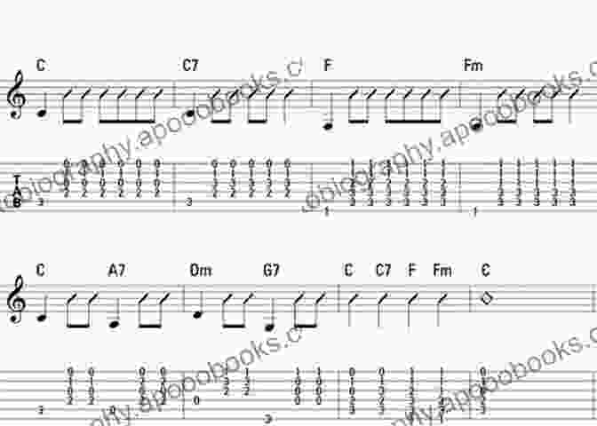 Visual Representation Of A Guitarlele Blues Rhythm, With Strumming Patterns And Notation Guitarlele Blues Mastery For Beginners: Uke Like The Pros