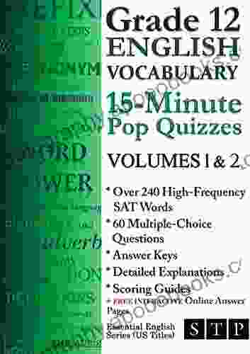 Grade 12 English Vocabulary 15 Minute Pop Quizzes Volumes 1 2 (Essential English Series: US Titles)